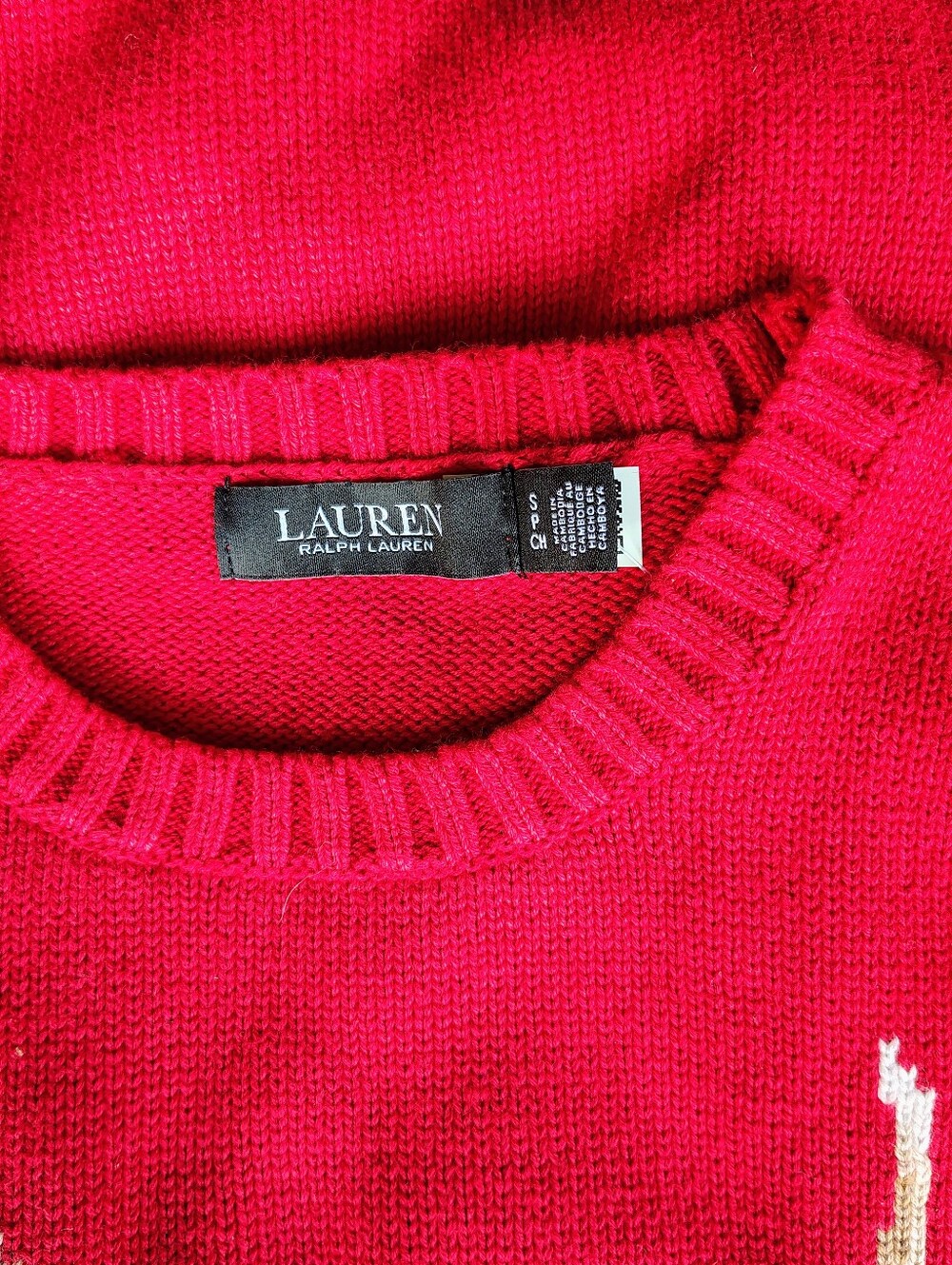 NWT Ralph Lauren Red Beagle Intarsia Crewneck Sweater - Picture 5 of 6